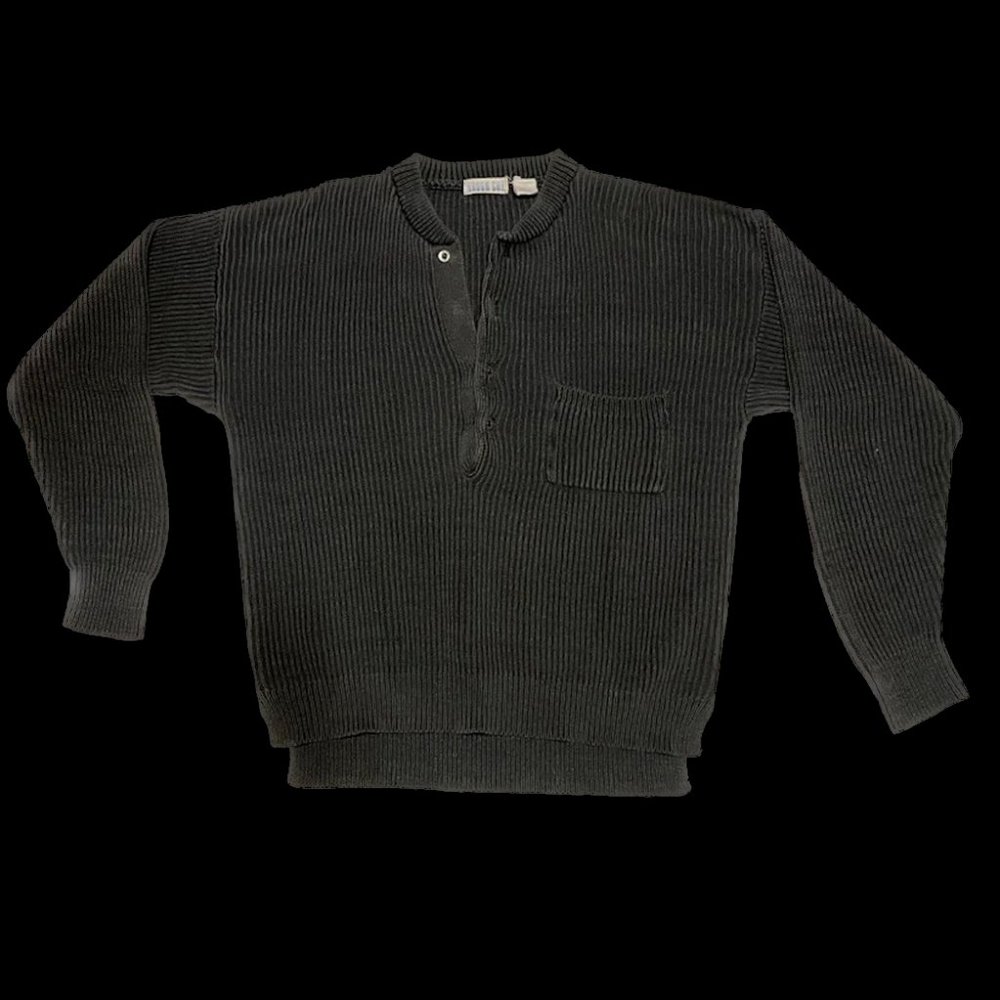 ROUGH CUT Charcoal Gray Half Button Up Sweater
